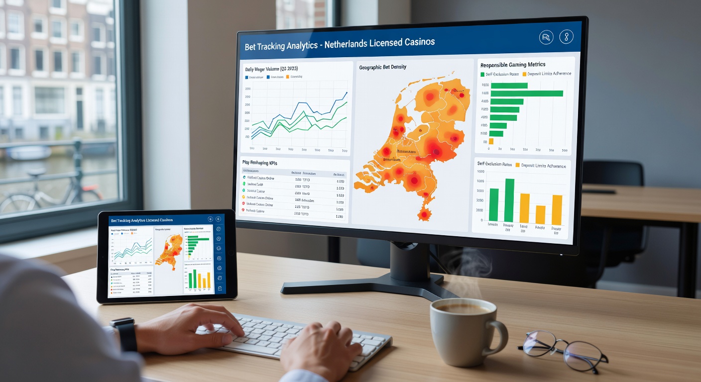 Grafiek van spelerinzetpatronen en tracking-statistieken in een Nederlands casino-dashboard