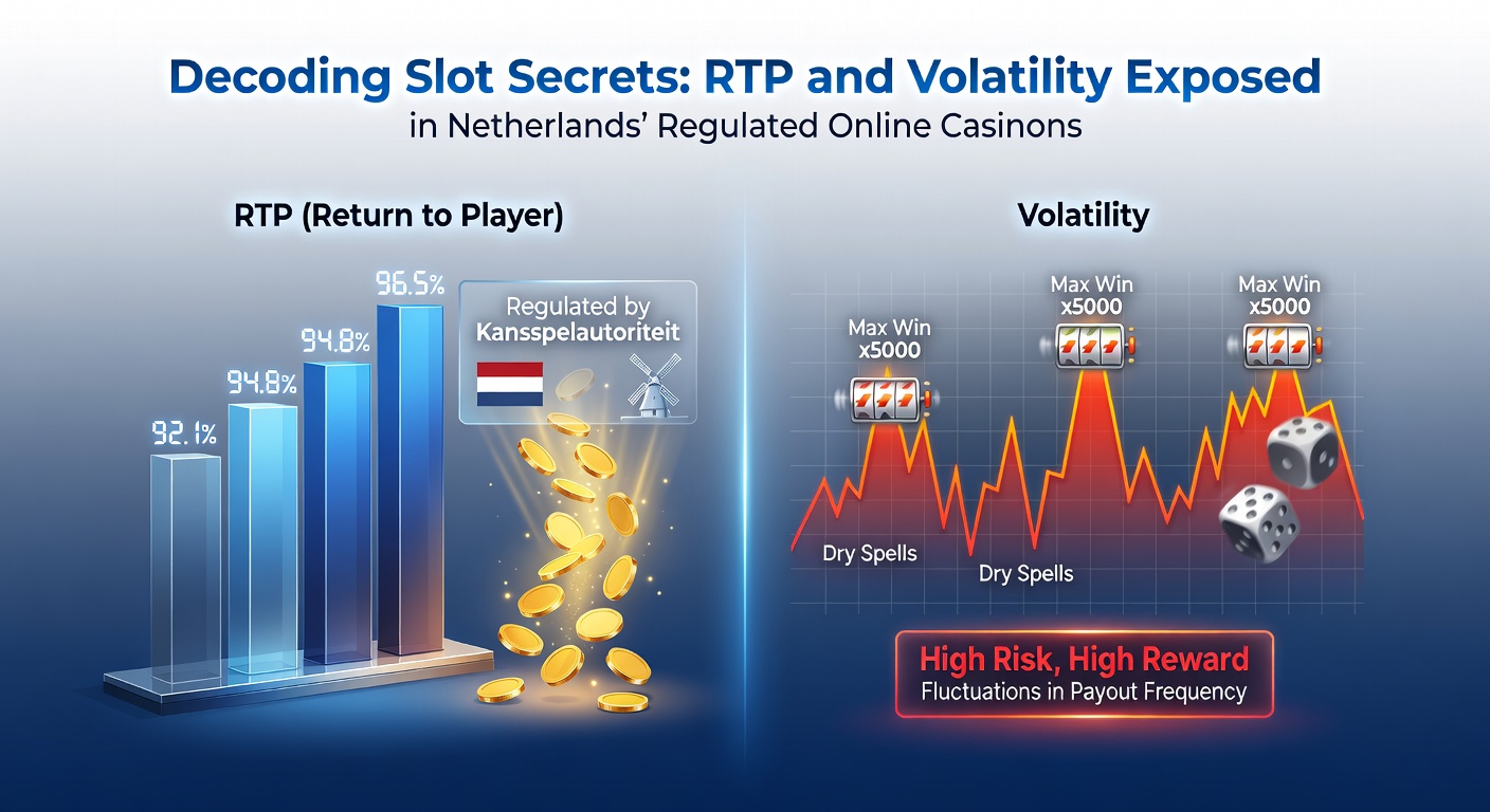 Vergelijkende tabel van RTP en volatiliteit voor top-slots in Nederlandse online casinos, met winfrequentie-curves