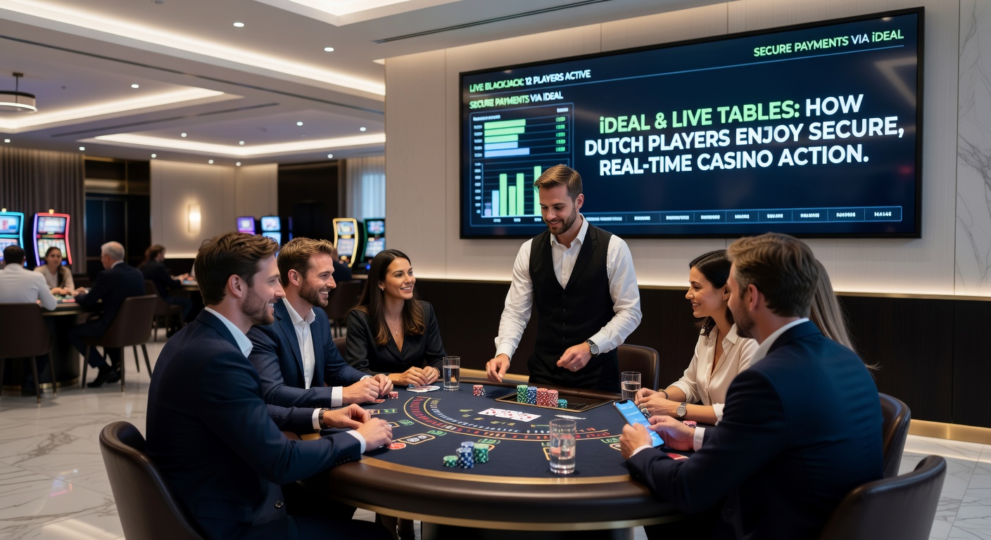 Schermafbeelding van een live roulette-tafel met iDEAL-betaalknop zichtbaar op een Nederlands casino-platform