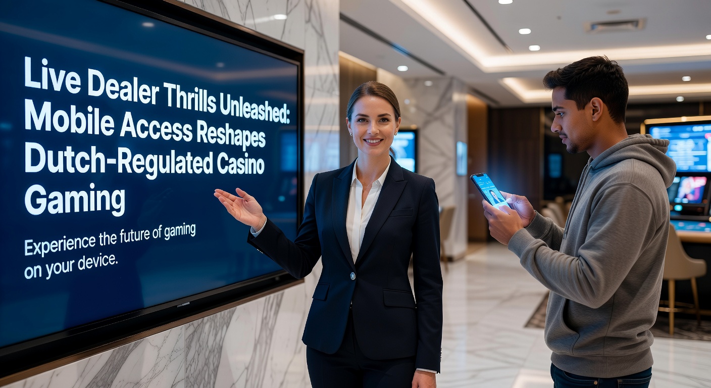 Mobiele scherm met live dealer blackjack spel in een Nederlands casino app, met dealer die kaarten deelt