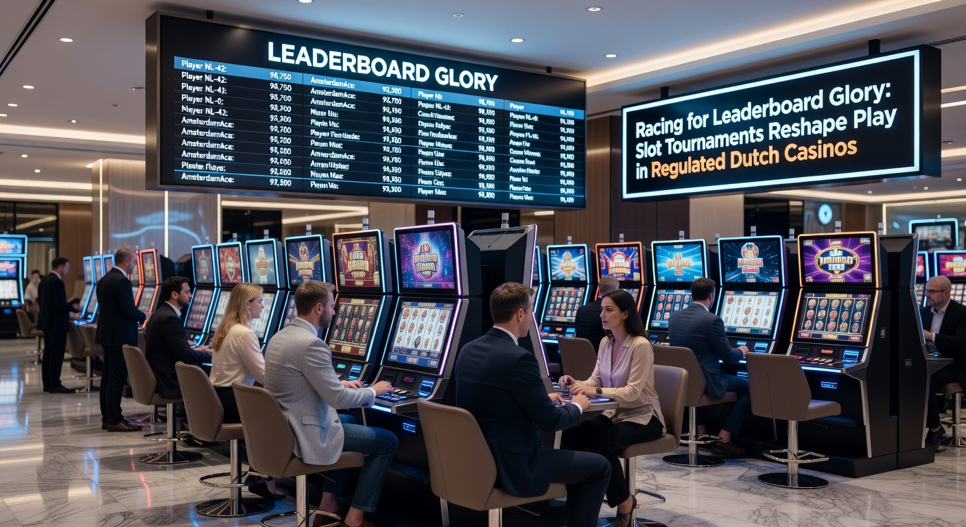 Spannende slot-toernooi leaderboard met spelers die racen voor de toppositie in een Nederlands online casino