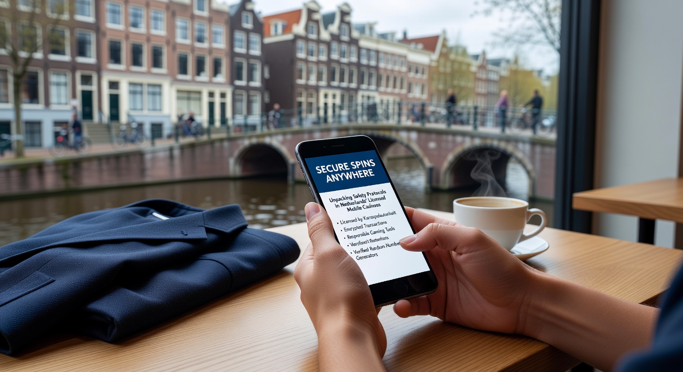 Grafiek met RNG-certificering en slotmachine op mobiel scherm, met KSA-logo en beveiligingschecks